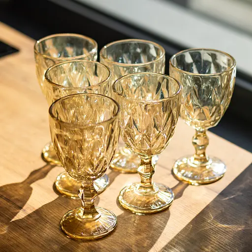 Набор бокалов столовых Citrine 6 штук по 300 мл. HP-19-281 прозрачный для вина и напитков Yiwu HP-19-281 - фото 2