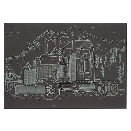 Гравюра А5 "Вантажівка" ГрА5з-5 економ варіант у пакеті 21 х 14,8 см