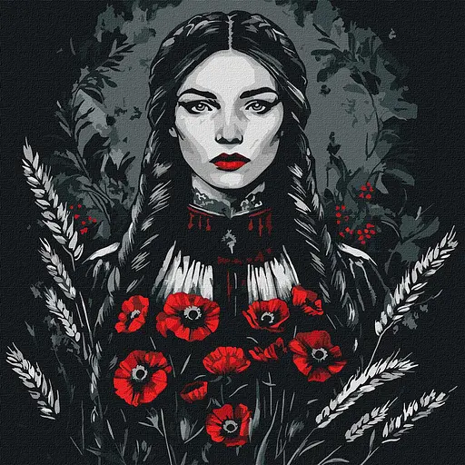 Набор для росписи по номерам Женская сила, Ideyka, 40x40 см, КНО8572