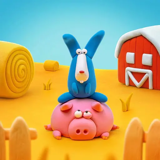 Набор самозатвердевающего пластилина Липака – Поросенок, лошадка, кролик 60023-UA01 - фото 4