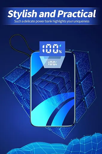 Портативное зарядное устройство для iPhone со встроенным кабелем, 22,5 Вт PD USB-C быстрозарядное 10000 мАч - фото 5
