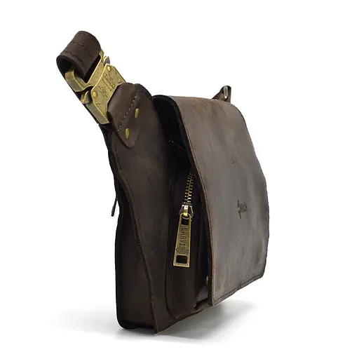 Кожаная мужская сумка на пояс TARWA 14х29х5 см sum0025975 - фото 4