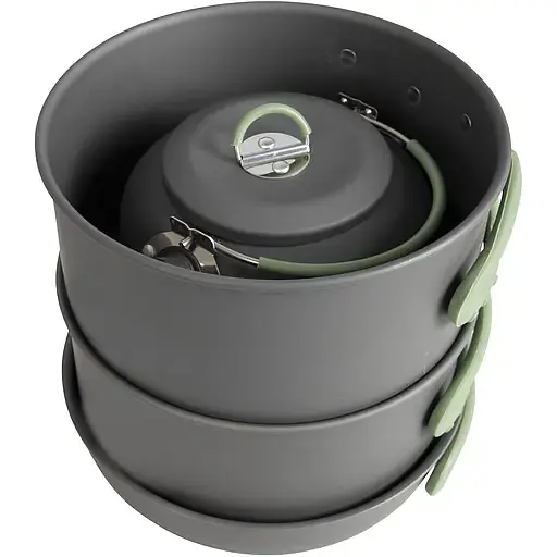 Набор посуды Bo-Camp Explorer XL Hard Anodized Grey/Green 4 предмета (2200249) - фото 12