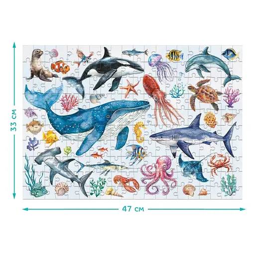 Дитячий пазл Монтессорі "Океанічні тварини" DoDo Toys 300630, 200 елементів - фото 4