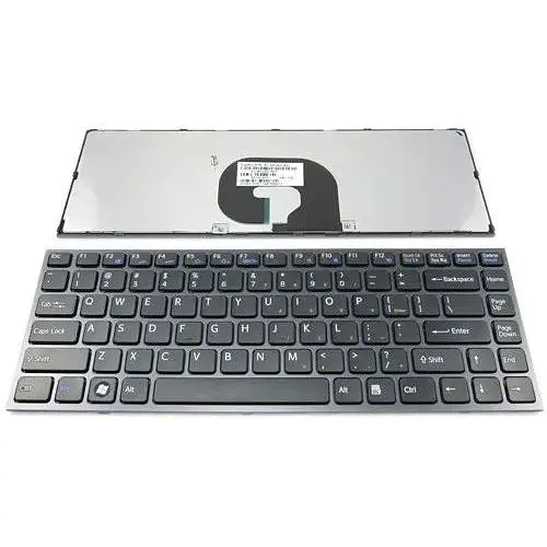 Клавіатура для ноутбуків Sony Vaio VPC-Y чорна з темно-сірою рамкою - фото 1