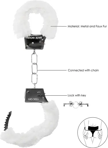 Наручники Ouch! Handcuffs Furry (білий) - фото 3