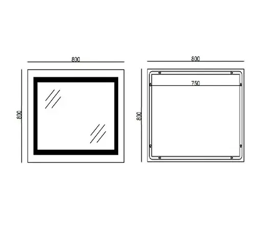 Дзеркало Mixxus WARM MR02-80x80 з LED Touch, Anti-fog, димером, регулюванням яскравості, годинником (MI6934) - фото 5