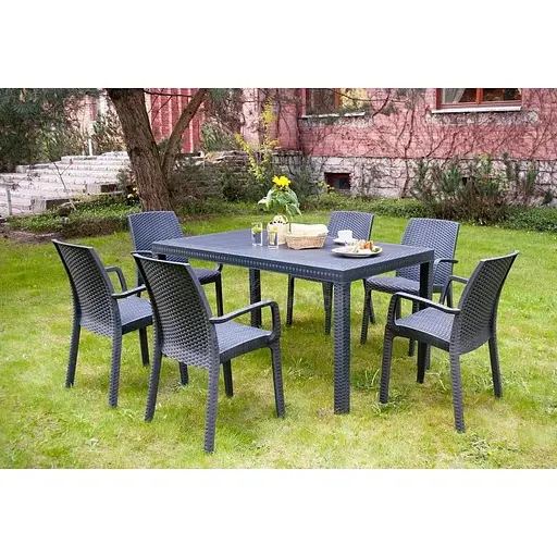 Стілець садовий пластиковий Bica Verona armchair графіт - фото 4