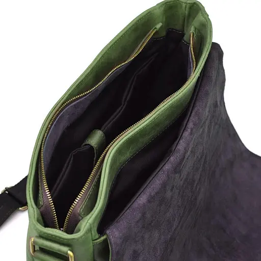 Кожаная мужская сумка через плечо TARWA 37х27х11 см sum0026670 - фото 2