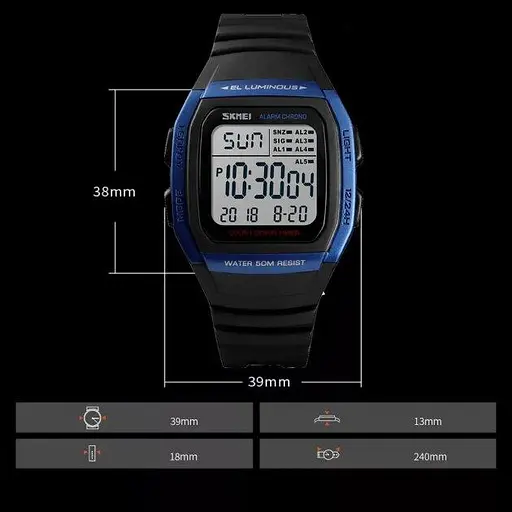 Чоловічий спортивний годинник Skmei 1278 Синій - фото 3
