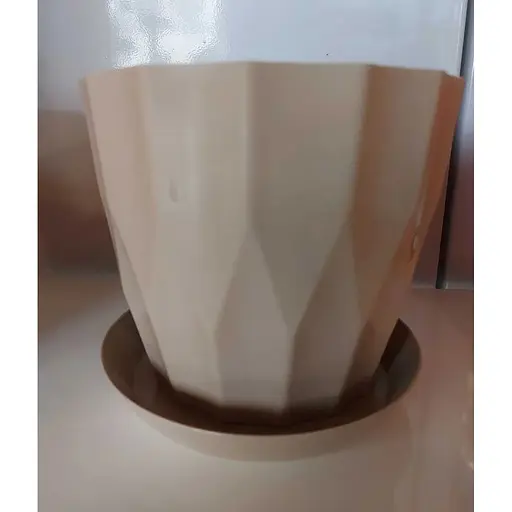 Горщик для квітів Карат 160mm з підставкою сіро-бежевий - фото 2