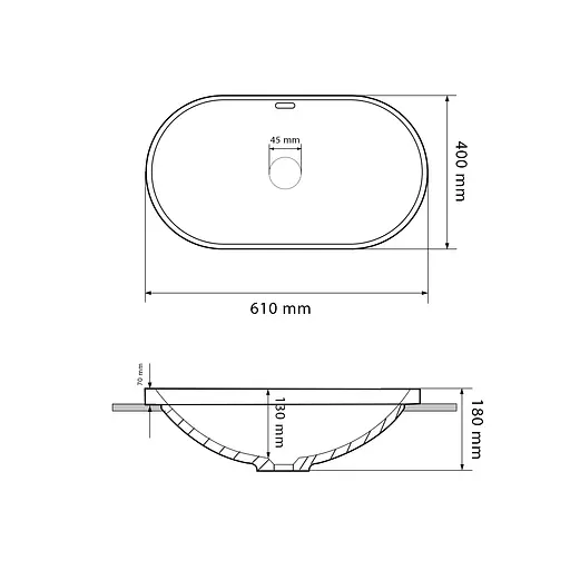 Умивальник VBI Gaeta white gold Edge врізний VBI-018032, Золотий - фото 4