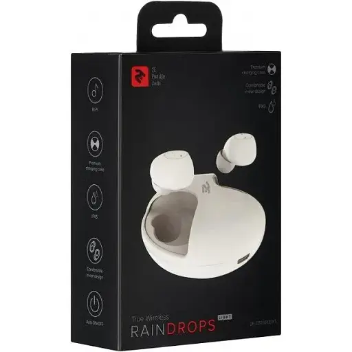 Навушники TWS 2E RainDrops Light True Wireless Waterproof Mic white (2E-EBTWRDLWT) Global - фото 4