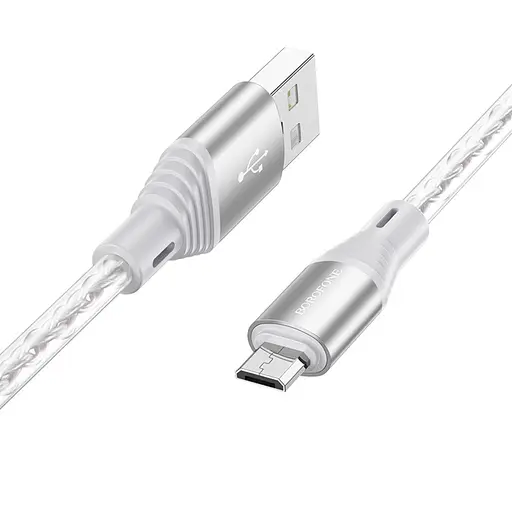 Кабель Borofone BX96 USB to MicroUSB 1 м grey - фото 1
