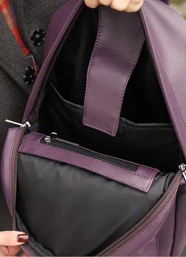 Женский рюкзак Sambag Brix Classic бархатный 35 х 25 х 12 см (14511022) - фото 6