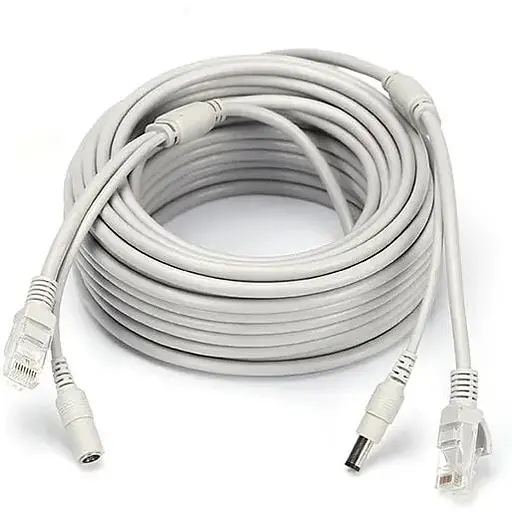 Патчкорд Voltronic комбінований по кручений парі RJ-45 + DC 40m, сірий, Q25