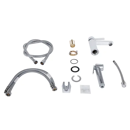 Смеситель с гигиенической лейкой Qtap Grand QTGRA272CRW45671 Chrome/White, Белый - фото 6