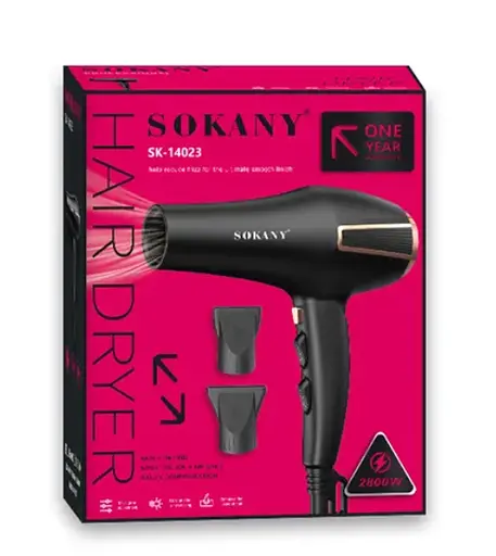 Фен для волос Sokany SK-14023 2 скорости 3 температурных режима насадка-концентратор 2200 Вт - фото 2