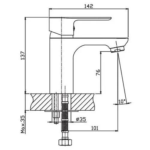 Змішувач для умивальника Haiba ASIO 001 (HB0849) - фото 2
