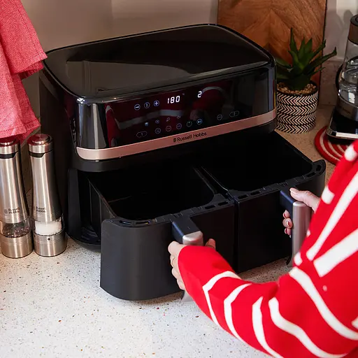 Мультипечь Russell Hobbs Satis Fry DualBaske 2800Вт 4.5/4.5л 9 программ пластик черный - фото 3