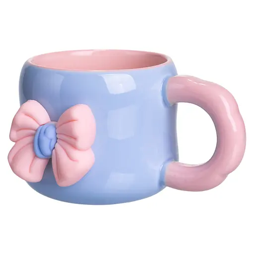 Чашка фарфоровая Yiwu с магнитом 400 мл голубой с розовым Yiwu FM-52D - фото 3