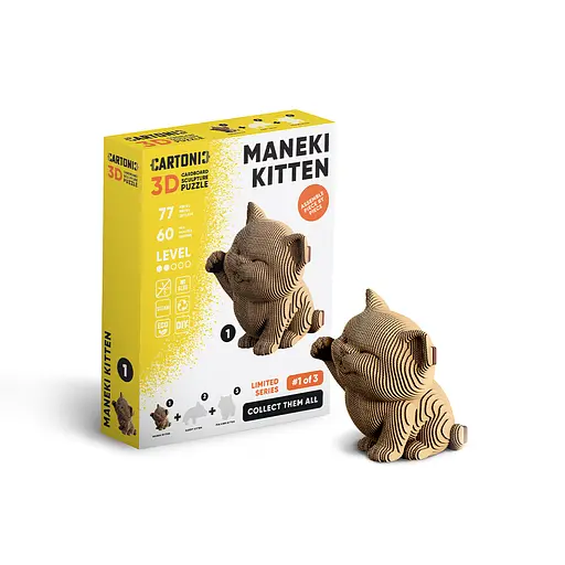 MANEKI KITTEN - Картонний 3Д пазл Cartonic