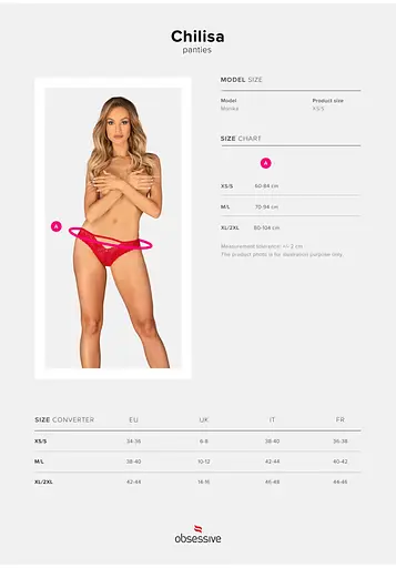 Трусики Obsessive Chilisa M/L (червоний) - фото 9