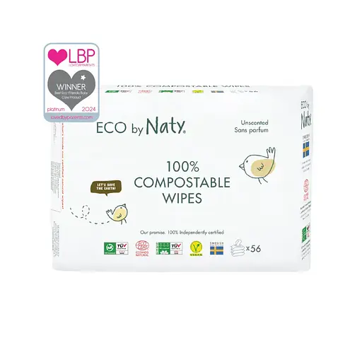 Дитячі вологі серветки без запаху економ упаковка, 168 шт ECO BY NATY