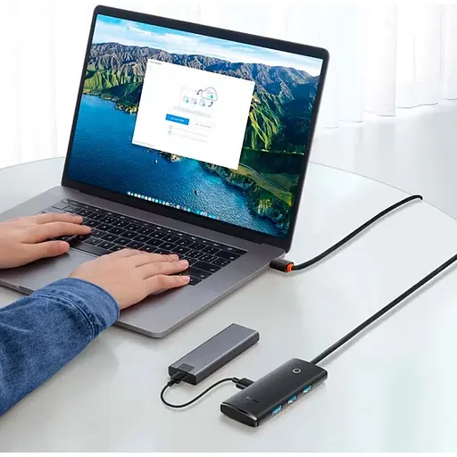 USB-хаб Baseus Lite Series 4-in-1 USB-A Black (WKQX030201) [152644] - фото 6