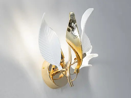 Дизайнерське бра Diasha з фарфоровими елементами, 2 лампи, золото - фото 4