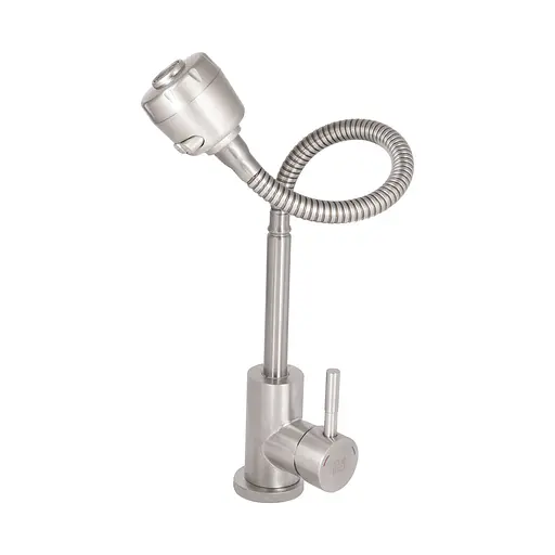 Смеситель для кухни Lidz Aria 015F41 с гибким изливом (k35) LDARI015F41NKS45306 Nickel Нержавеющая сталь - фото 3