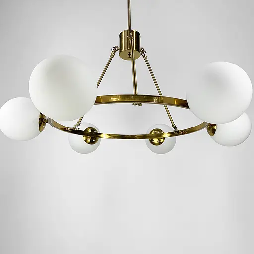 Люстра Hayes Round на 6 плафонів у латунному корпусі Line.F GC 19/6 AB - фото 2