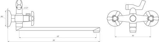 Змішувач для ванни Domino DB-H1-L-Chrom Хром - фото 5