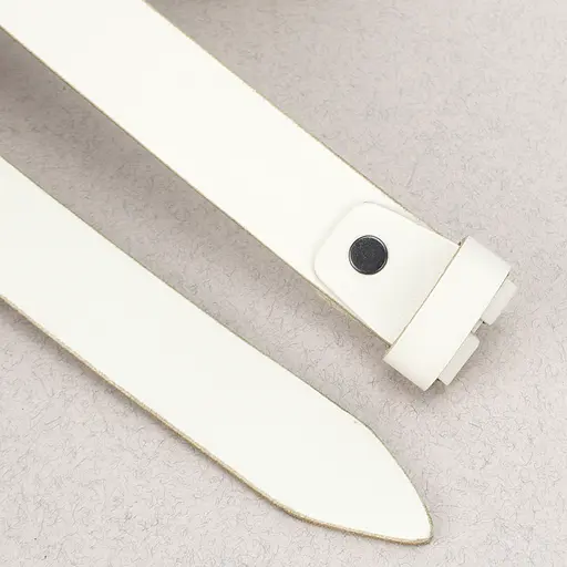 Ремень женский кожаный-узел без пряжки молочный SF-258 milk (130 см) - фото 3