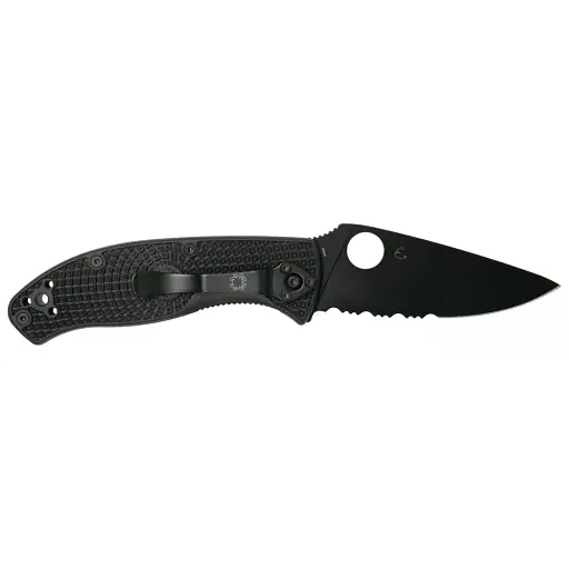 Нож Spyderco Tenacious Black Blade Half Serrated Lightweight - фото 2