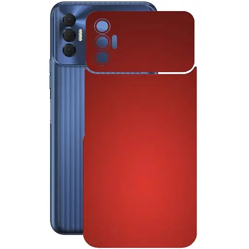 Защитная пленка StatusSKIN для Tecno Spark 8p KG7n Корпус Винил красная матовая - фото 1