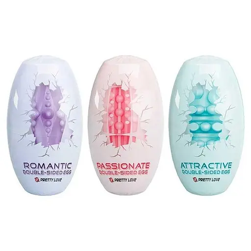 Яйце-мастурбатор текстуроване двостороннє силіконове чоловіче пристосування компактне фіолетове - фото 8