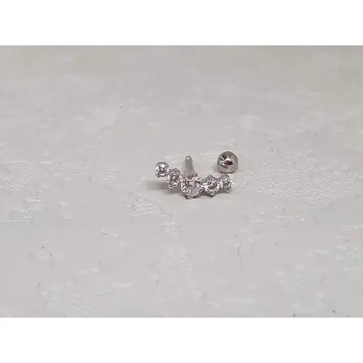 Серебряная серьга для пирсинга хеликса Ирий с фианитами. 40001ШТ - фото 4