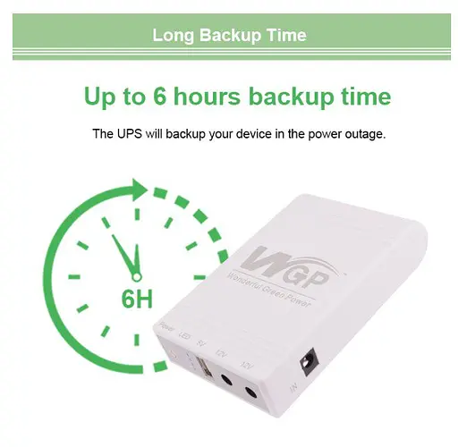UPS ДБЖ безперебійне живлення для роутера/комутатора/PON WGP 5V/12V/12V, 1A, 8800mAh - фото 6
