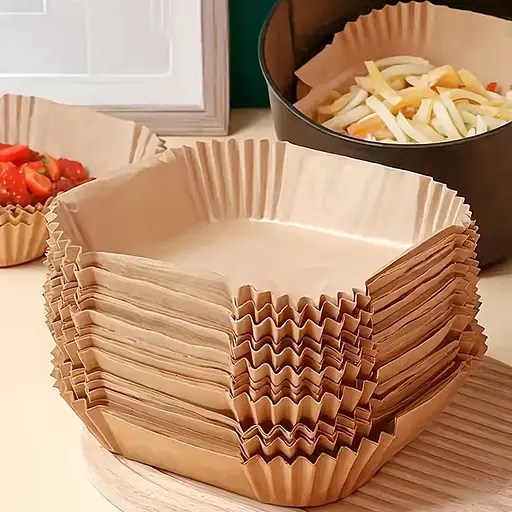 Бумажные вкладыши для аэрофритюрницы Air Fryer Liners 50 шт термостойкие 160×45 мм Коричневый - фото 3