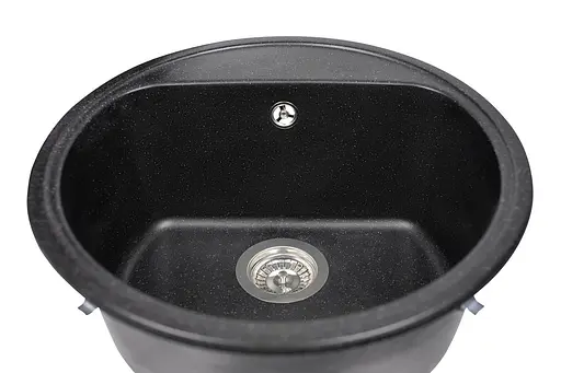 Кухонная мойка гранитная Miraggio Malibu black 516x516x220 00208807, Черный - фото 3
