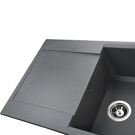 Кухонна мийка гранітна Globus Lux Komo сірий металік 790x500мм-А0003, Сірий - фото 3