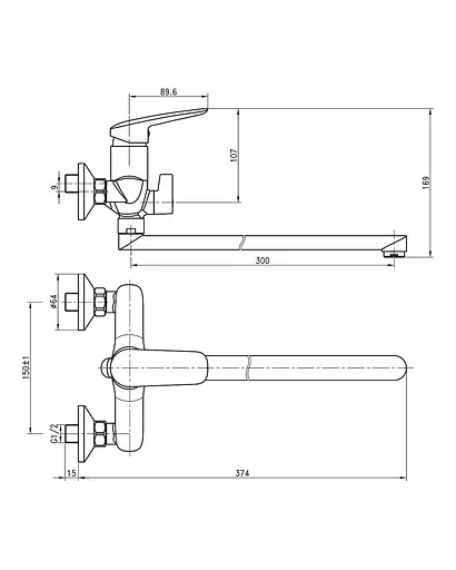 Змішувач для ванни Imprese Praha new 35030 new Хром - фото 2