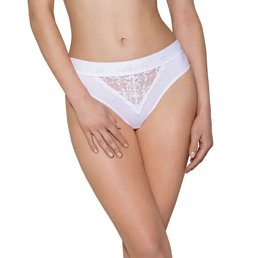 Трусики с широкой резинкой и кружевом Passion Panties white L