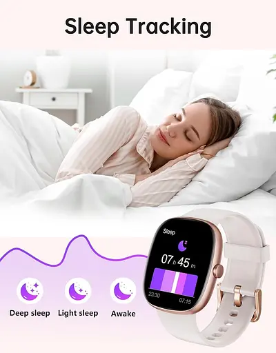 Розумний годинник HUAKUA для жінок і чоловіків (відповід/дзвінки), 1,85-дюймовий HD-розумний годинник для телефонів iPhone/Android - фото 2