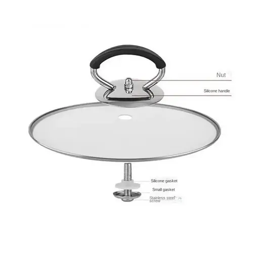 Универсальная ручка для крышки кастрюли сковородки из нержавеющей стали диаметр 64 мм черного цвета 1 шт - фото 2