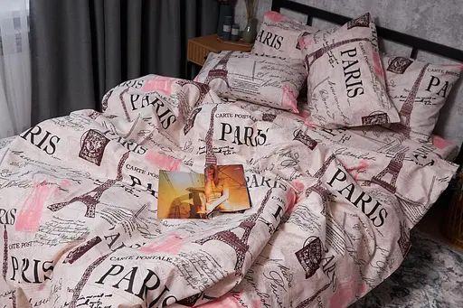Пододеяльник Moon&Star Микросатин Premium Paris Souvenir Двуспальный 175x210 см - фото 4