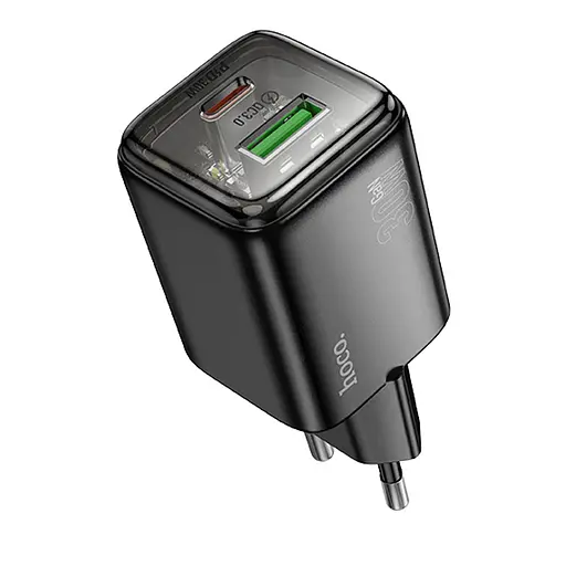 СЗУ Hoco N53 Monsoon PD30W+QC3.0 (1USB-A/1C) Black