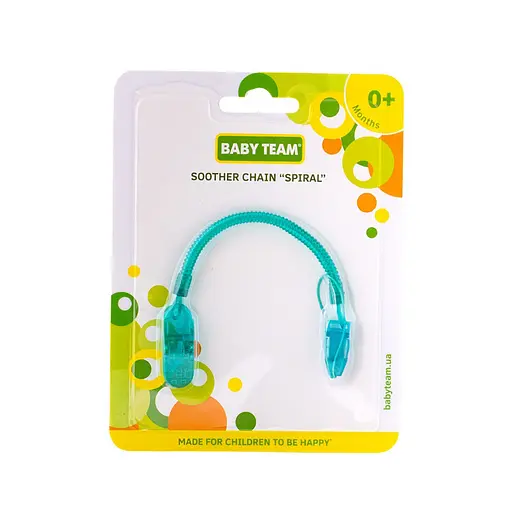 Ланцюжок для пустушки "Спіраль" 3335_зелена - фото 2