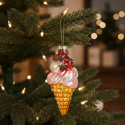 Прикраса ялинкова Yancheng Everbright Морозиво скло (833724) - фото 5